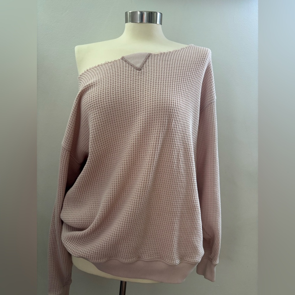 Women's Off-Shoulder Pink Sweater *WAS CUT*